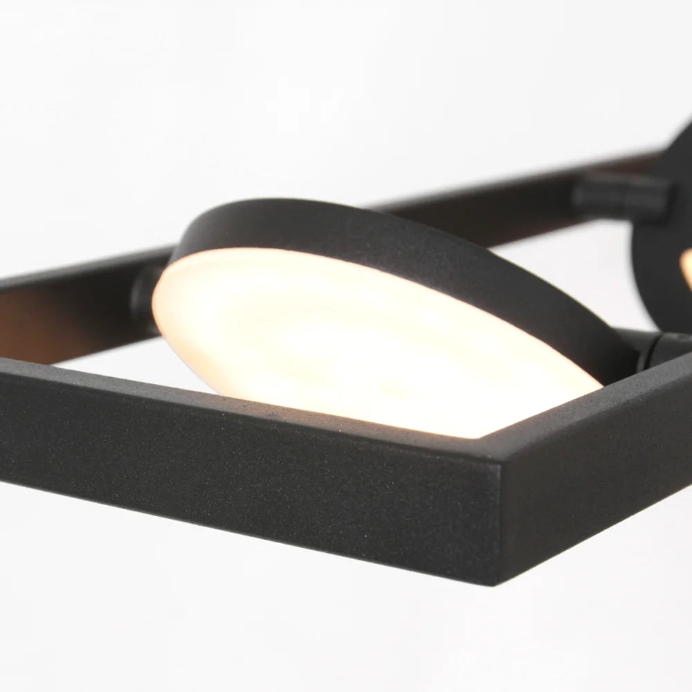 Lampe suspension noire - 4 lumières - Soleil