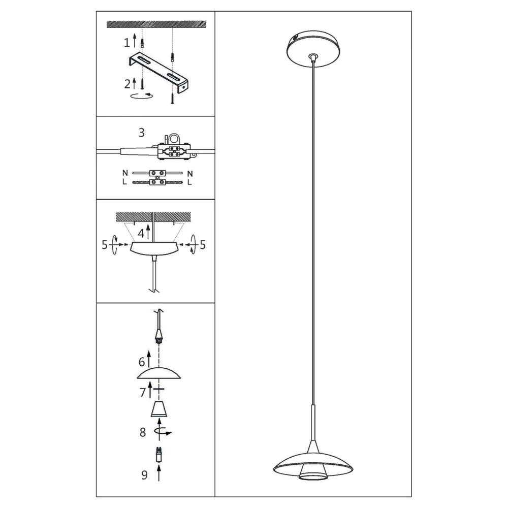 Lampe suspension acier - Tallerken