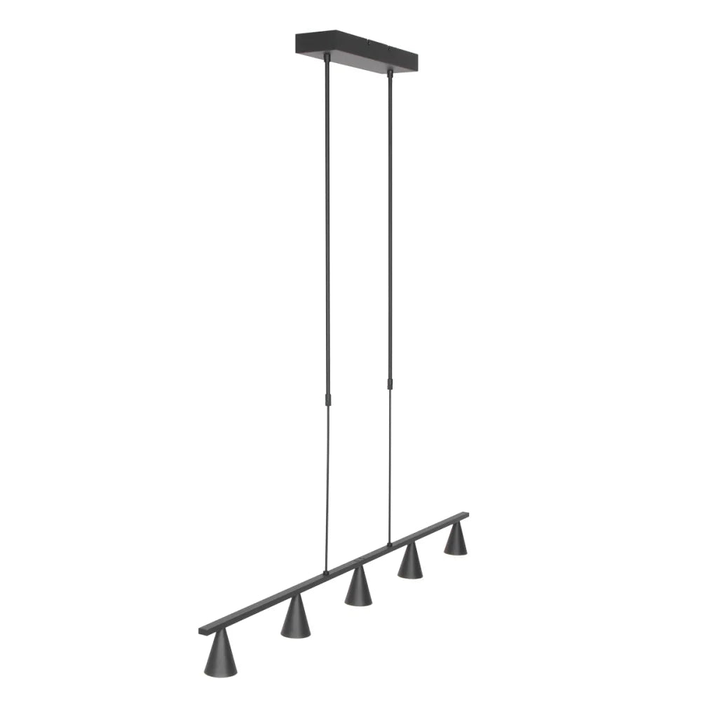 Lampe suspension noire - 5 lumières - Vortex