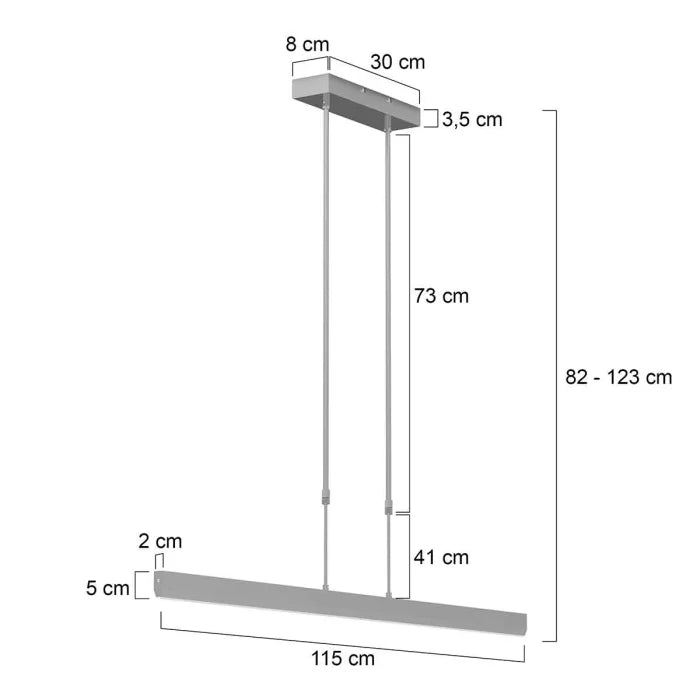 Lampe suspension en acier - réglable - LED - 3 lumières - Zelena