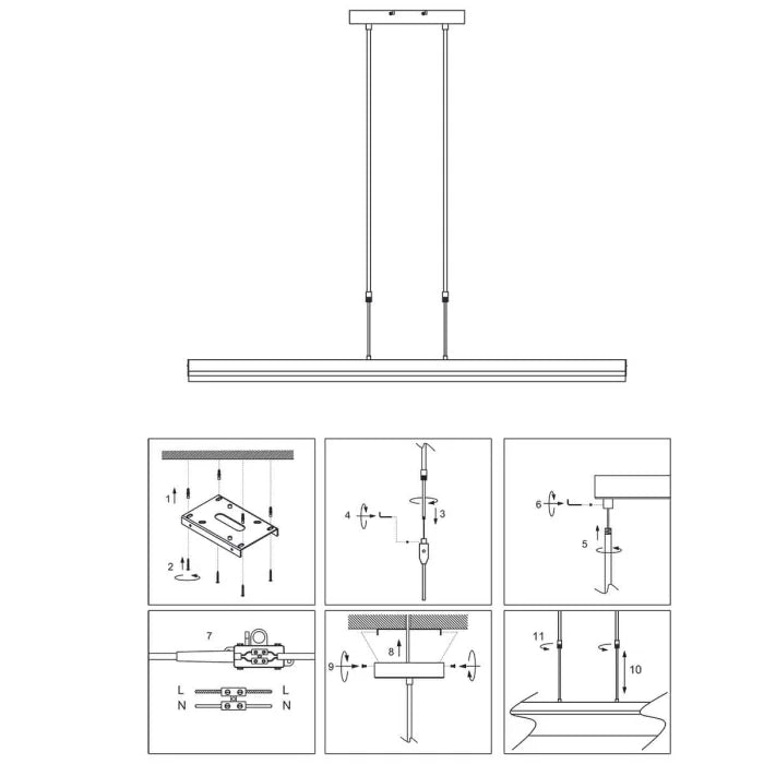 Lampe suspension en acier - réglable - LED - 3 lumières - Zelena