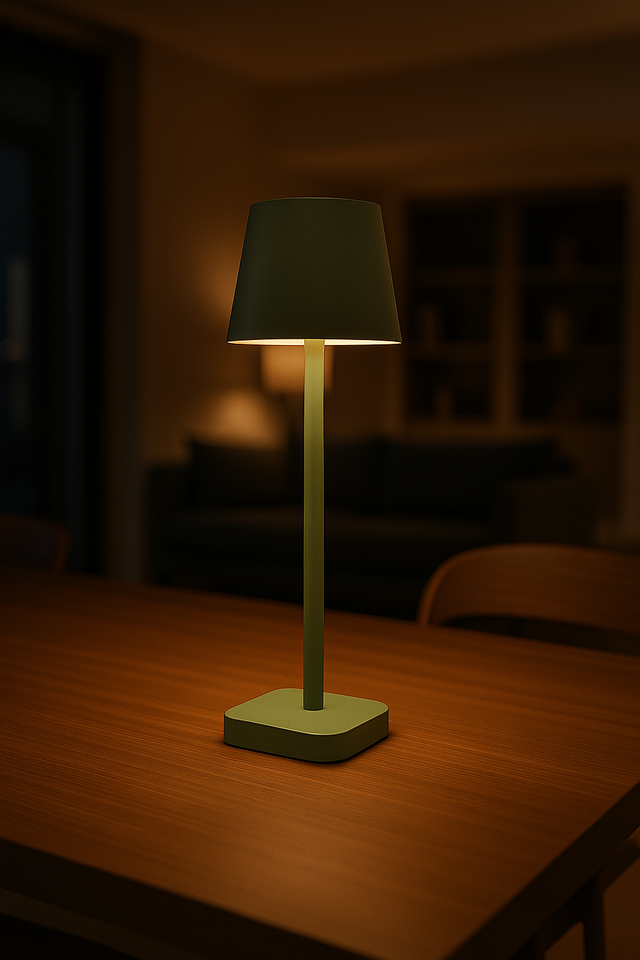 FlinQ - Lampe de table - Rechargeable - Intensité variable avec mode mémoire - 3 niveaux d'éclairage - 38 cm - Verte claire