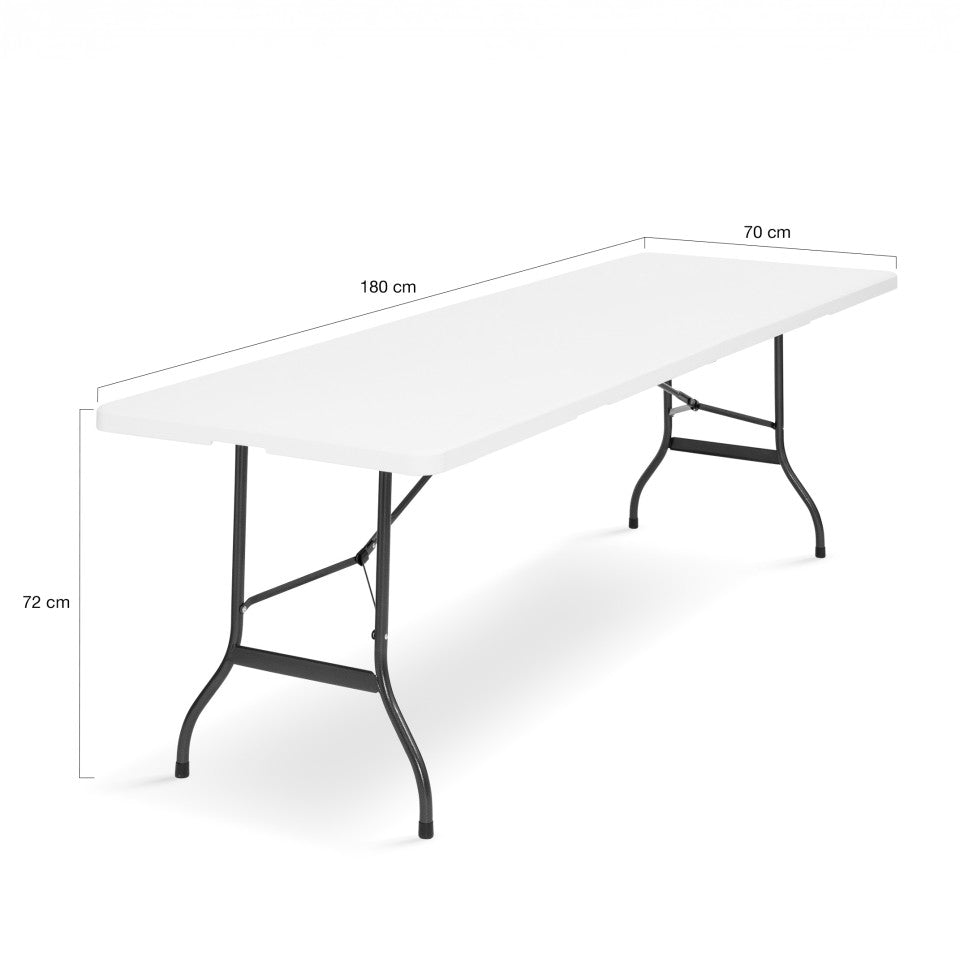 Table de jardin pliante blanche 8 personnes 180cm