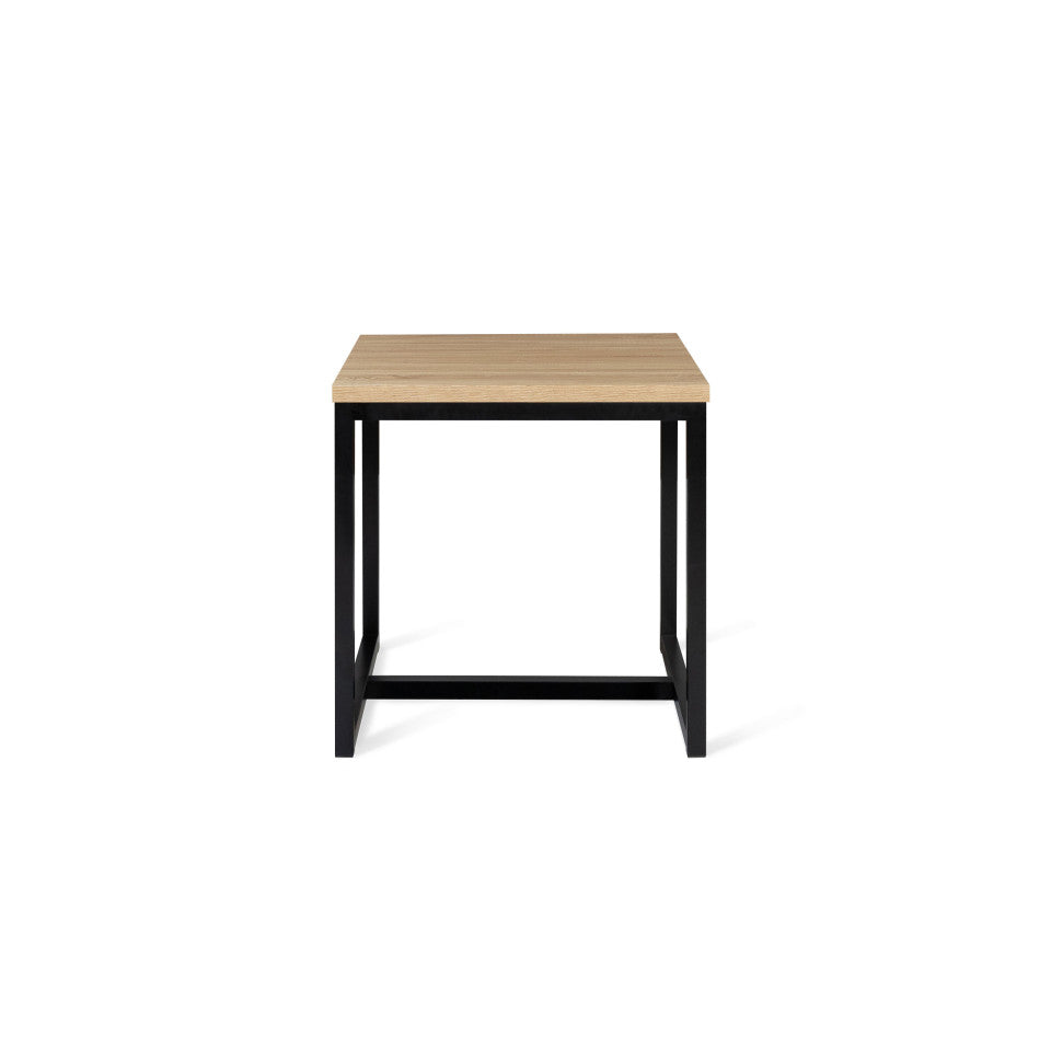Table repas Memphis plateau dépliant 80-160 cm bois et pieds noirs