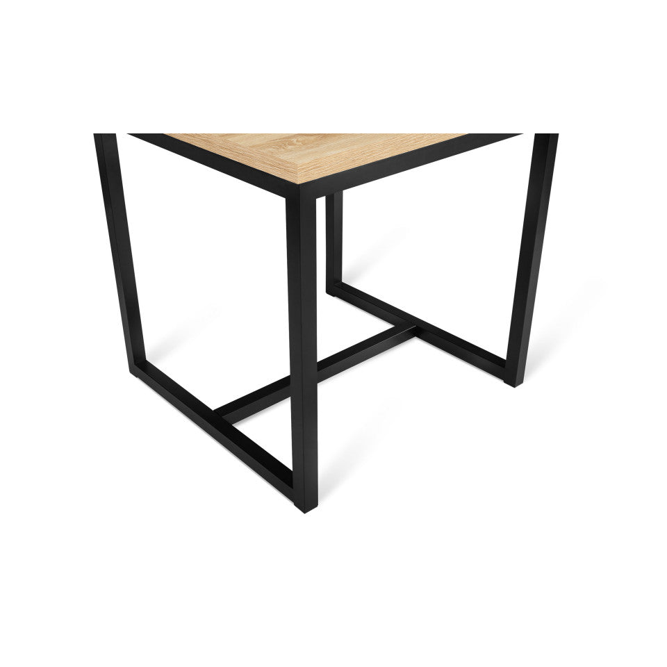 Table repas Memphis plateau dépliant 80-160 cm bois et pieds noirs