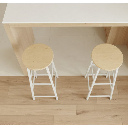 Lot de 2 tabourets hauts Louis blancs et Sonoma