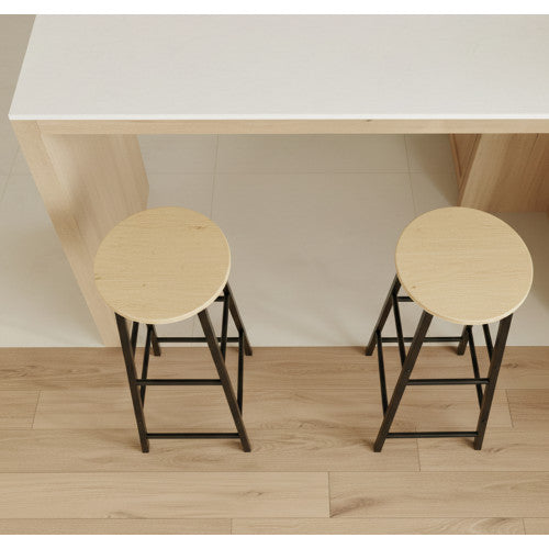 Lot de 2 tabourets hauts noir et Sonoma Louis