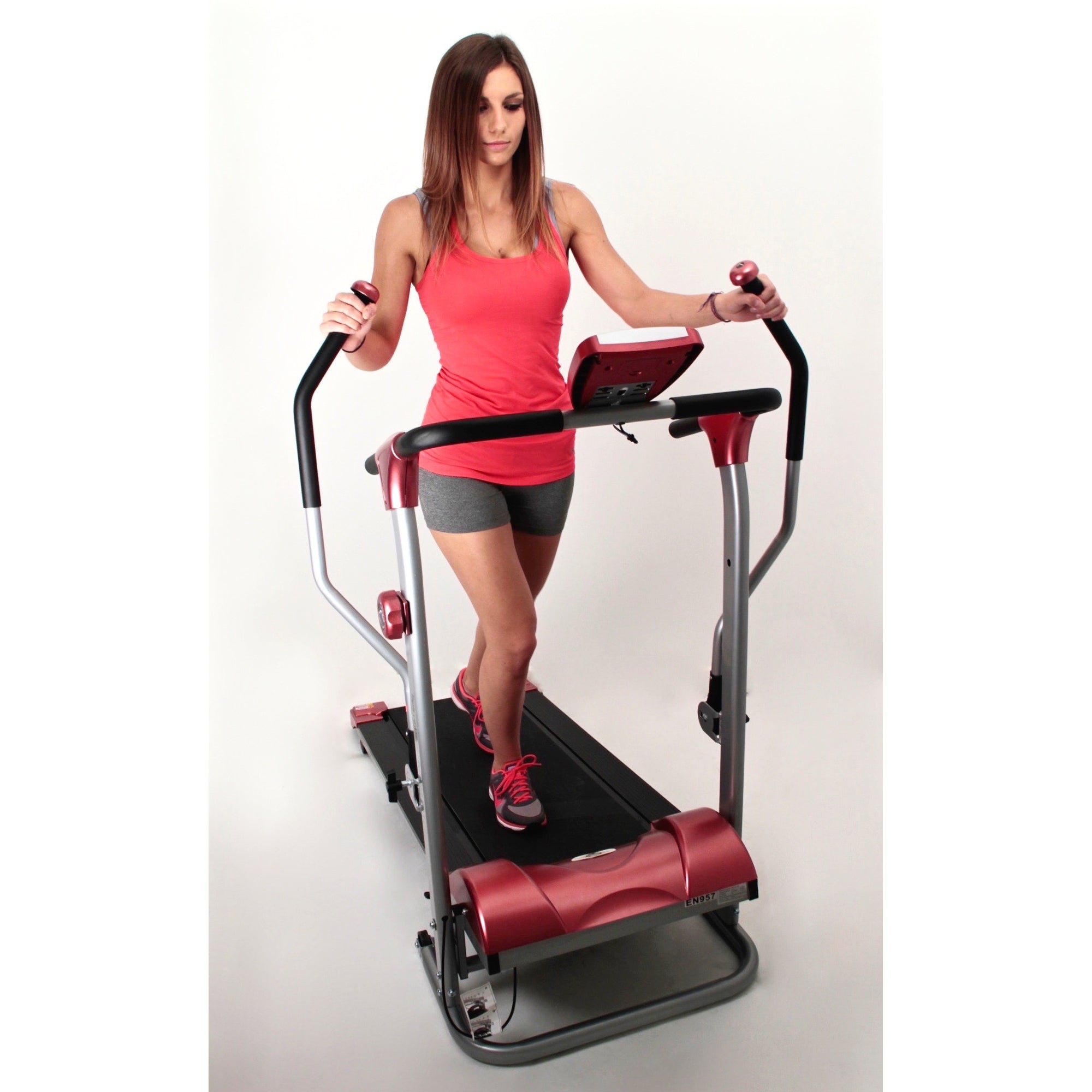 Tapis de marche magnétique pliable avec bras 2 en 1