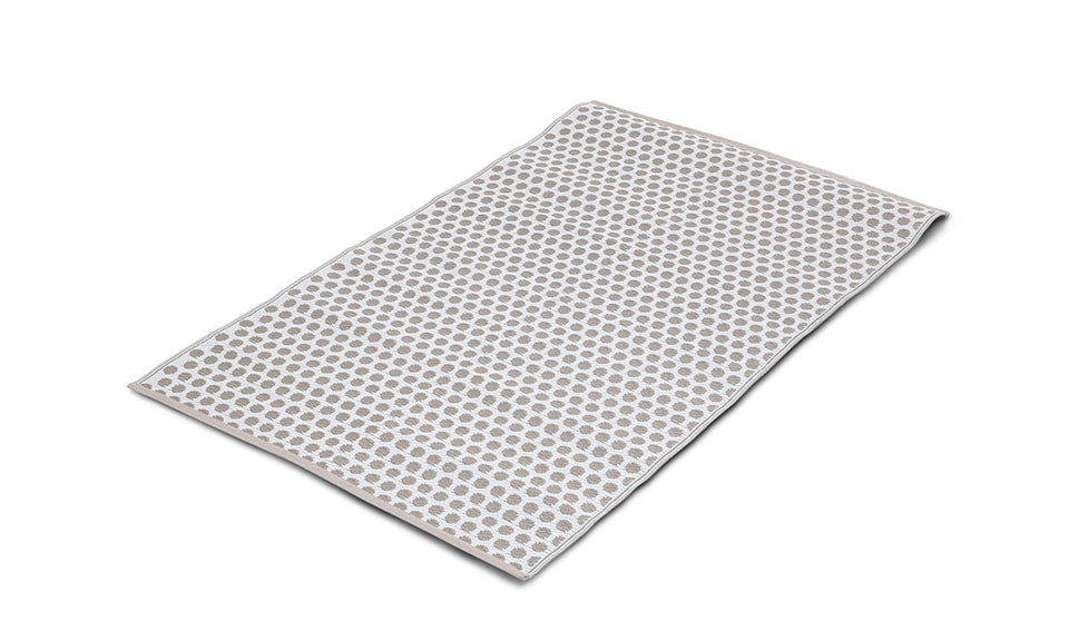 Tapis extérieur rectangulaire 160 x240cm taupe Manila motifs "pois"