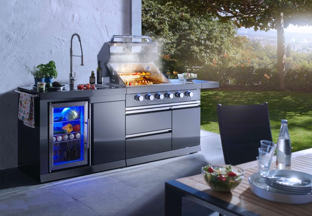 Cuisine d'extérieur CAMBRIDGE Noir Longueur 262 cm Largeur 60 cm