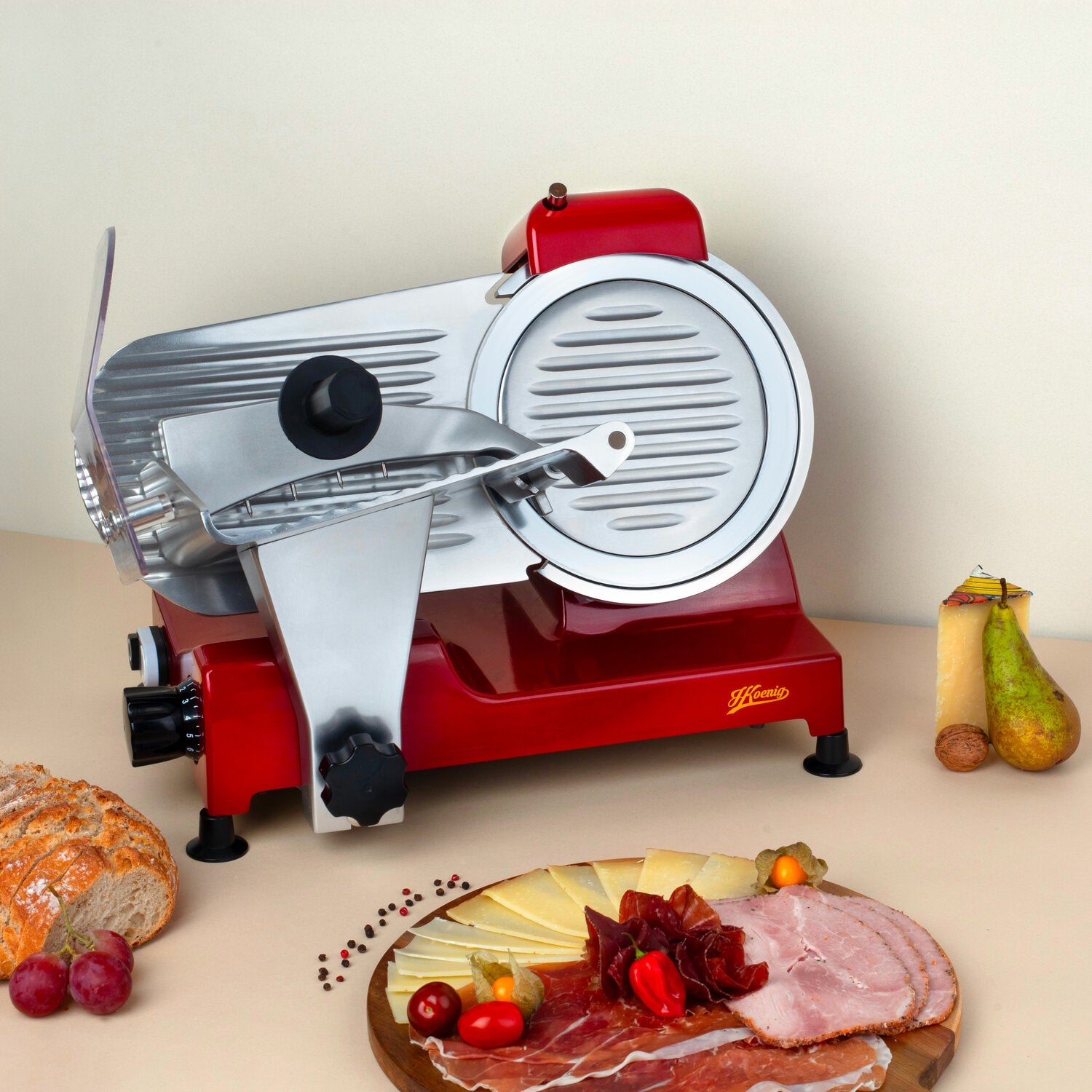 Trancheuse à viande lame 22 cm - Rouge