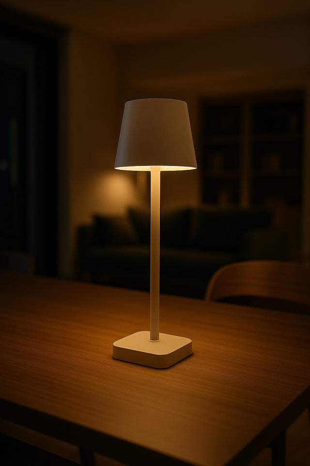 FlinQ - Lampe de table - Rechargeable - Intensité variable avec mode mémoire - 3 niveaux d'éclairage - 38 cm - Beige clair