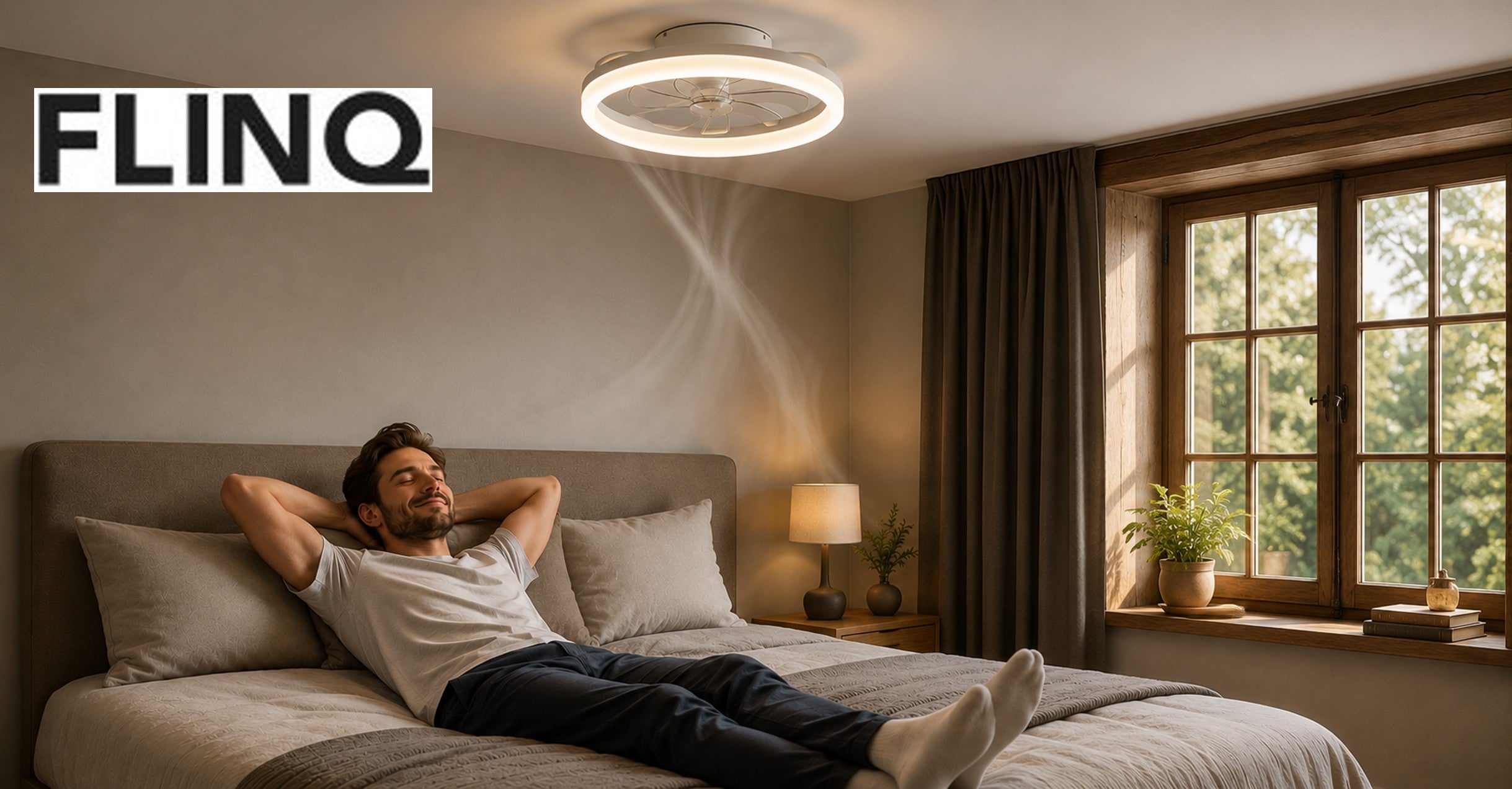 FlinQ - Ventilateurs de plafond avec éclairage et télécommande