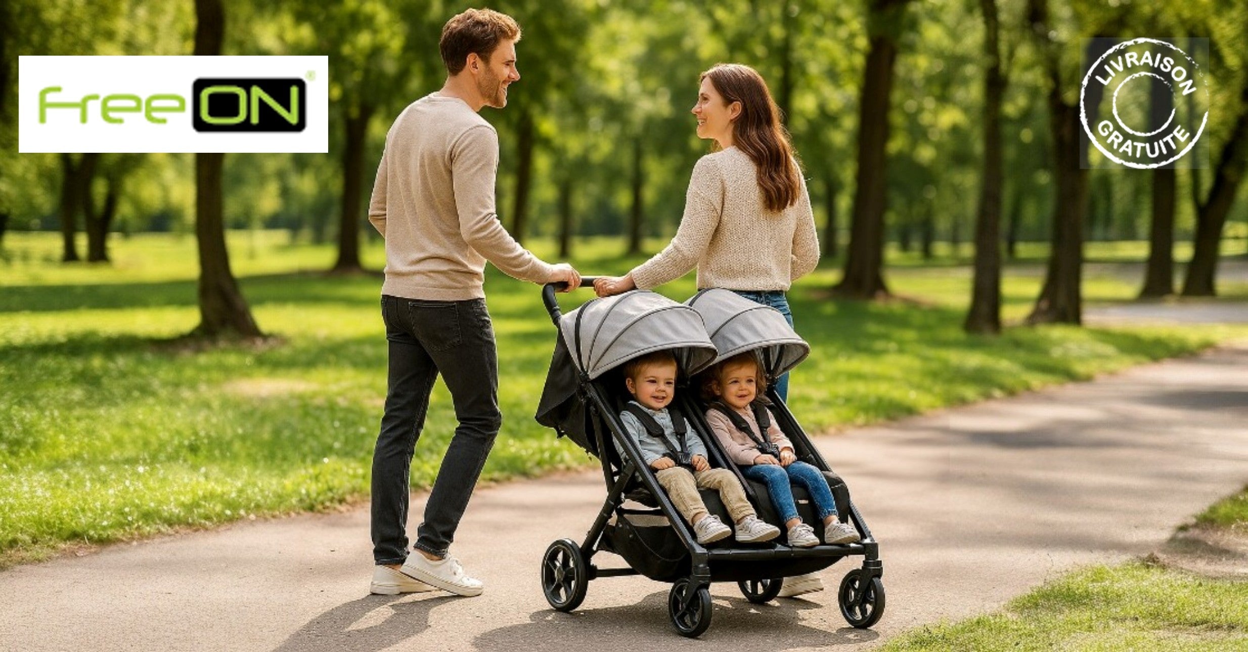Freeon - Poussette double et sieges auto