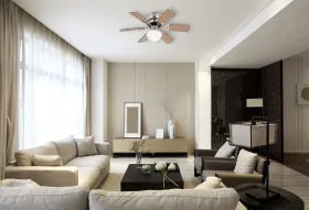 Ventilateur métal nickel mat et lampe - Ugo