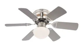 Ventilateur métal nickel mat et lampe - Ugo