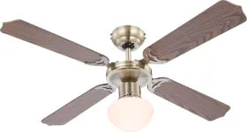 Ventilateur métal laiton ancien et lampe - Champion