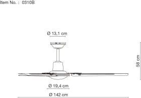 Ventilateur métal noir et lampe - Ferro