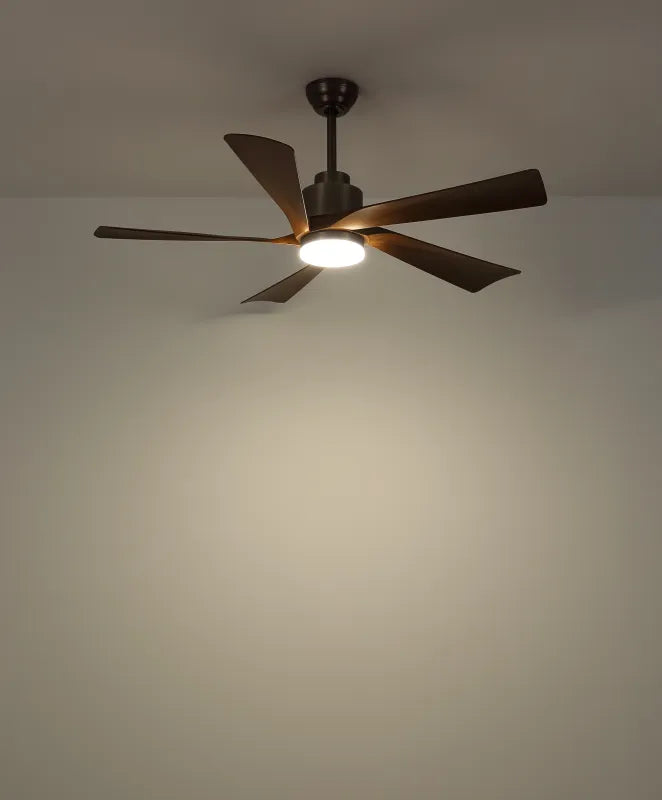 Ventilateur de plafond métal gris foncé et lampe - Modesto