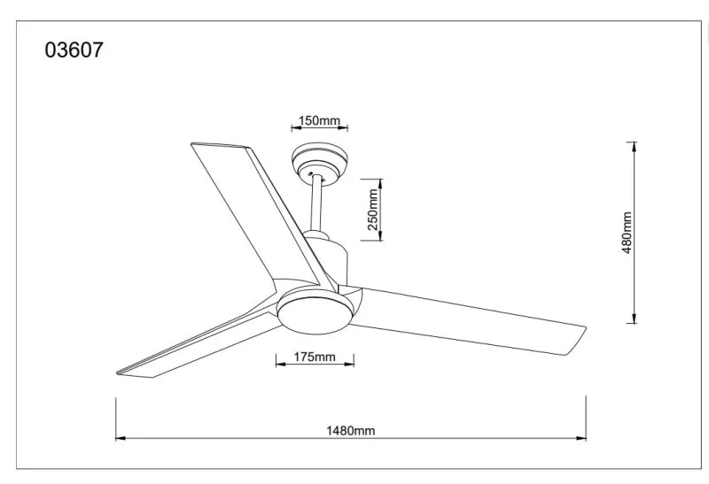 Ventilateur de plafond métal gris foncé - Modesto