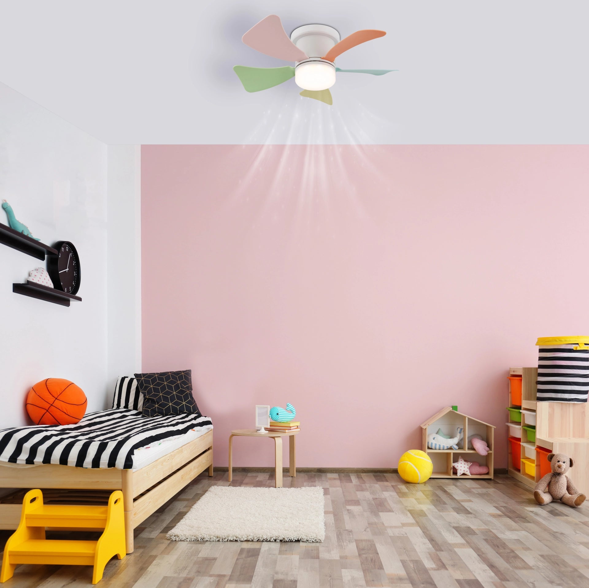Ventilateur de plafond métal blanc mat Hines