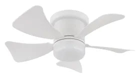 Ventilateur de plafond métal blanc mat et lampe - Hines