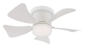 Ventilateur de plafond métal blanc mat et lampe - Hines