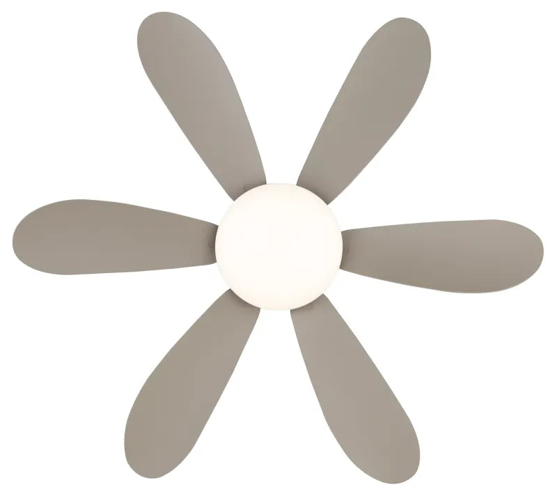 Ventilateur de plafond métal blanc mat et lampe - Delores