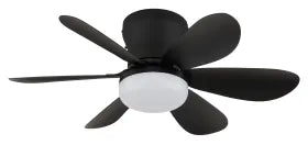 Ventilateur de plafond métal noir mat - Delores