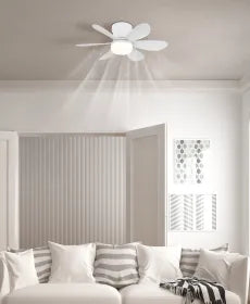 Ventilateur de plafond métal blanc - Delores