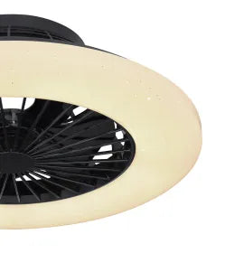 Ventilateur de plafond métal noir et lampe - Travo