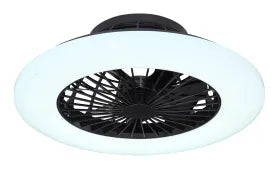 Ventilateur de plafond métal noir et lampe - Travo