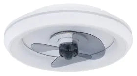 Ventilateur de plafond métal blanc et lampe - Joey