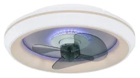 Ventilateur de plafond métal blanc et lampe - Joey