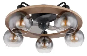 Ventilateur métal noir mat et lampe  - Lamotta