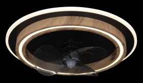 Ventilateur de plafond métal noir mat et lampe - Bozan