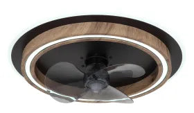 Ventilateur de plafond métal noir mat et lampe - Bozan