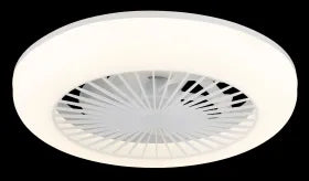 Ventilateur de plafond plastique blanc mat et lampe - Ferrell