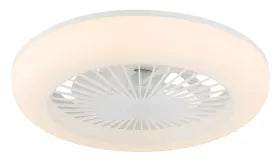 Ventilateur de plafond plastique blanc mat et lampe - Ferrell