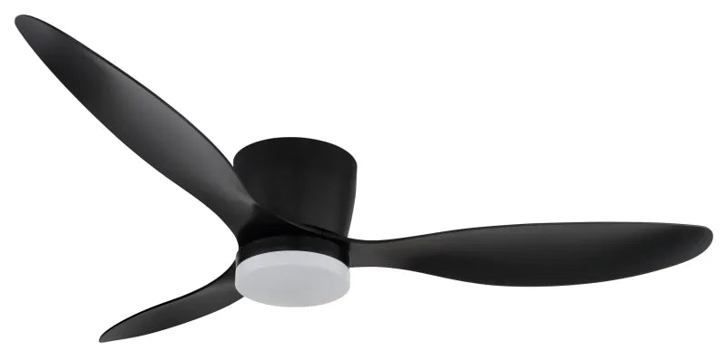 Ventilateur de plafond métal noir mat et lampe - Armando