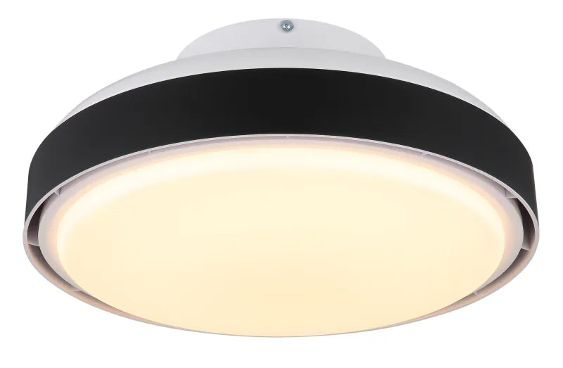 Ventilateur de plafond plastique blanc mat et lampe - Carney
