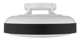 Ventilateur de plafond plastique blanc mat et lampe - Carney