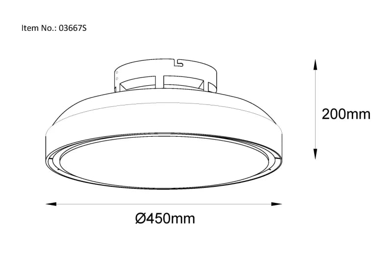 Ventilateur de plafond plastique blanc mat et lampe - Carney