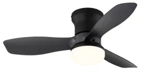 Ventilateur de plafond plastique noir mat et lampe - Irwin