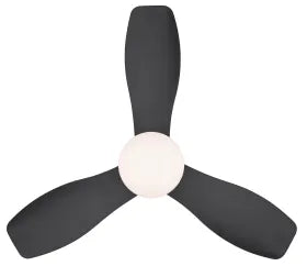 Ventilateur de plafond plastique noir mat et lampe - Irwin