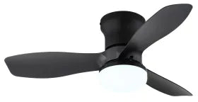 Ventilateur de plafond plastique noir mat et lampe - Irwin
