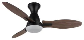 Ventilateur de plafond métal noir mat et lampe - Gale