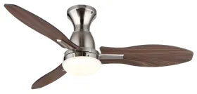 Ventilateur de plafond métal nickel mat et lampe - Gale