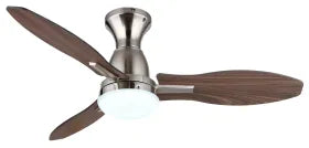 Ventilateur de plafond métal nickel mat et lampe - Gale