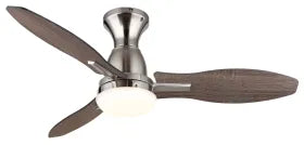 Ventilateur de plafond métal nickel mat et lampe - Gale